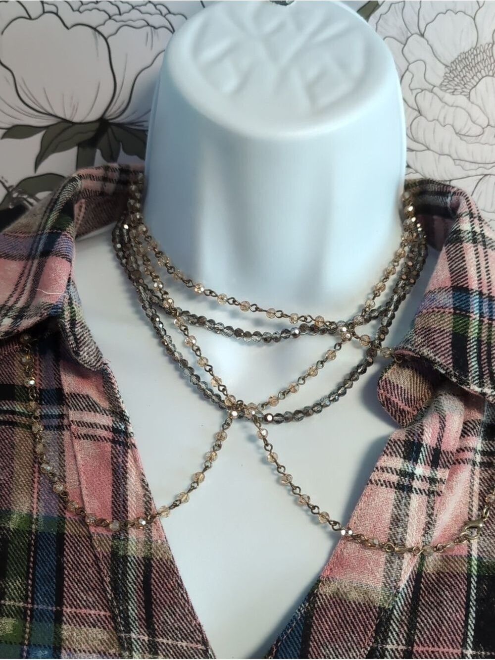 LOFT Black & Cream Crystal Necklace Set